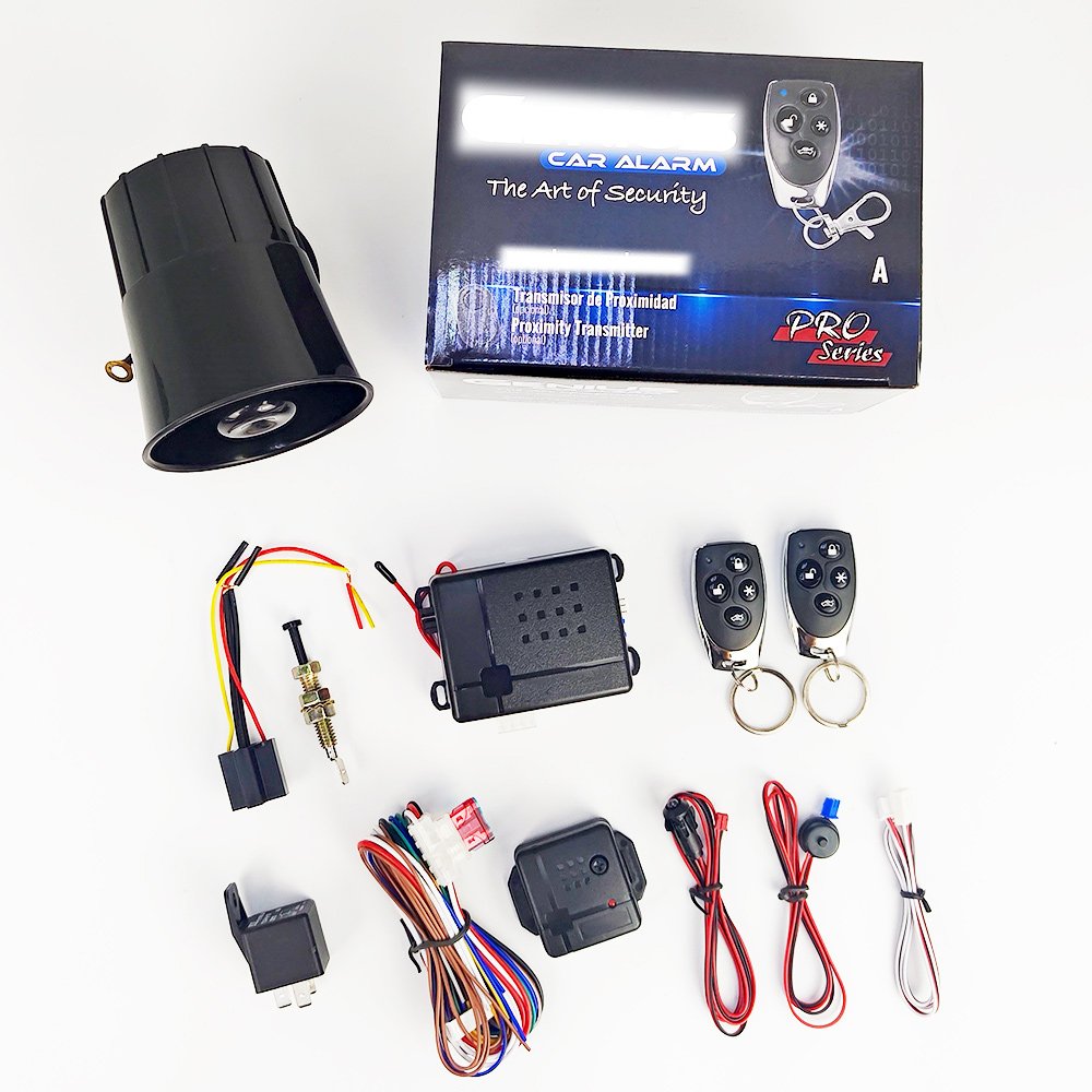 Smart 4 Buttons Remote Control External Shock Sensor 4 Learning Transmitters Car Alarm System for South-America Market