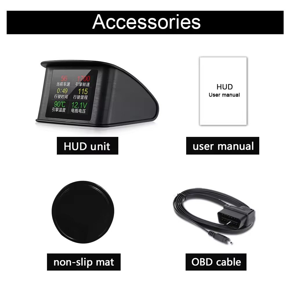 Mulit-function HUD P10 Hot Selling OBD Smart Gauge Digital Car Over Speed Alarm Head up Display