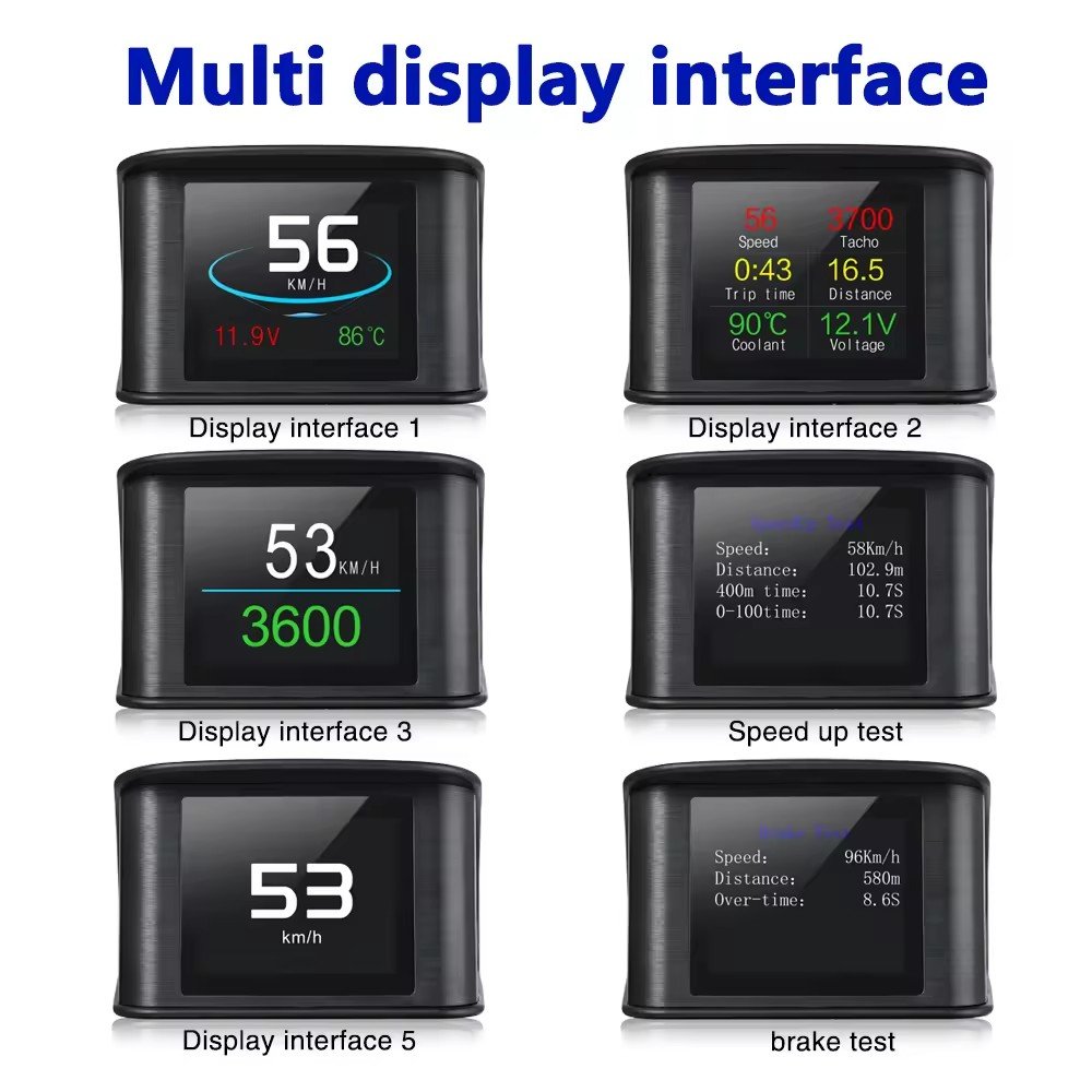 Mulit-function HUD P10 Hot Selling OBD Smart Gauge Digital Car Over Speed Alarm Head up Display