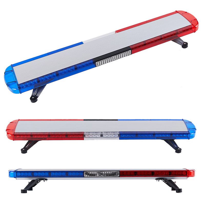 Updated Version 120cm Fire Ambulance LED Warning Light Bar Red White Speaker Car Alarm 24V Voltage