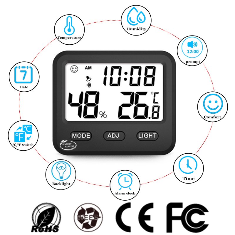 CH-915 Indoor Outdoor Digital Thermometer Baby Room Temperature and Humidity Car Thermometer Digital Thermometer