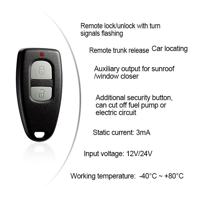 Hot Selling 1-Way Car Alarm System Touch Sensitive with Remote Truck Release Advanced Car Security System