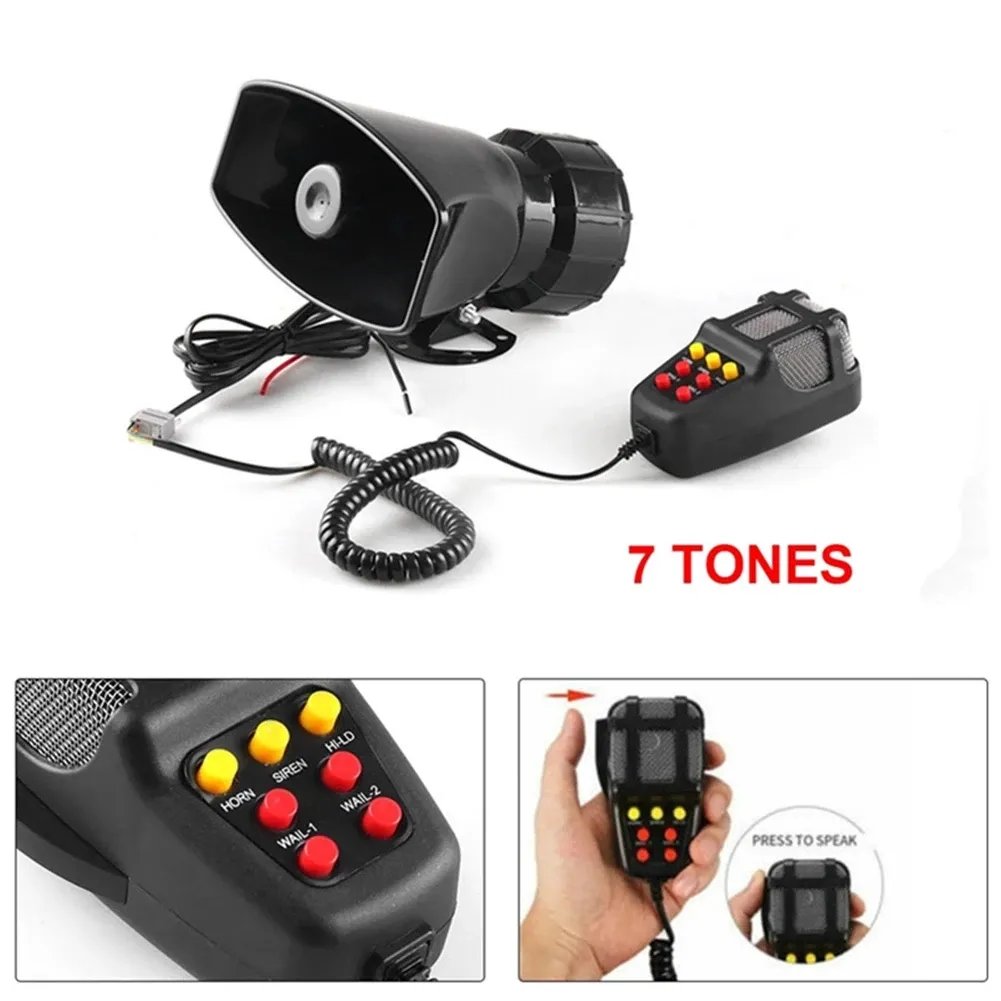 Car 7-tone Loudspeaker Alarm Horn 100W