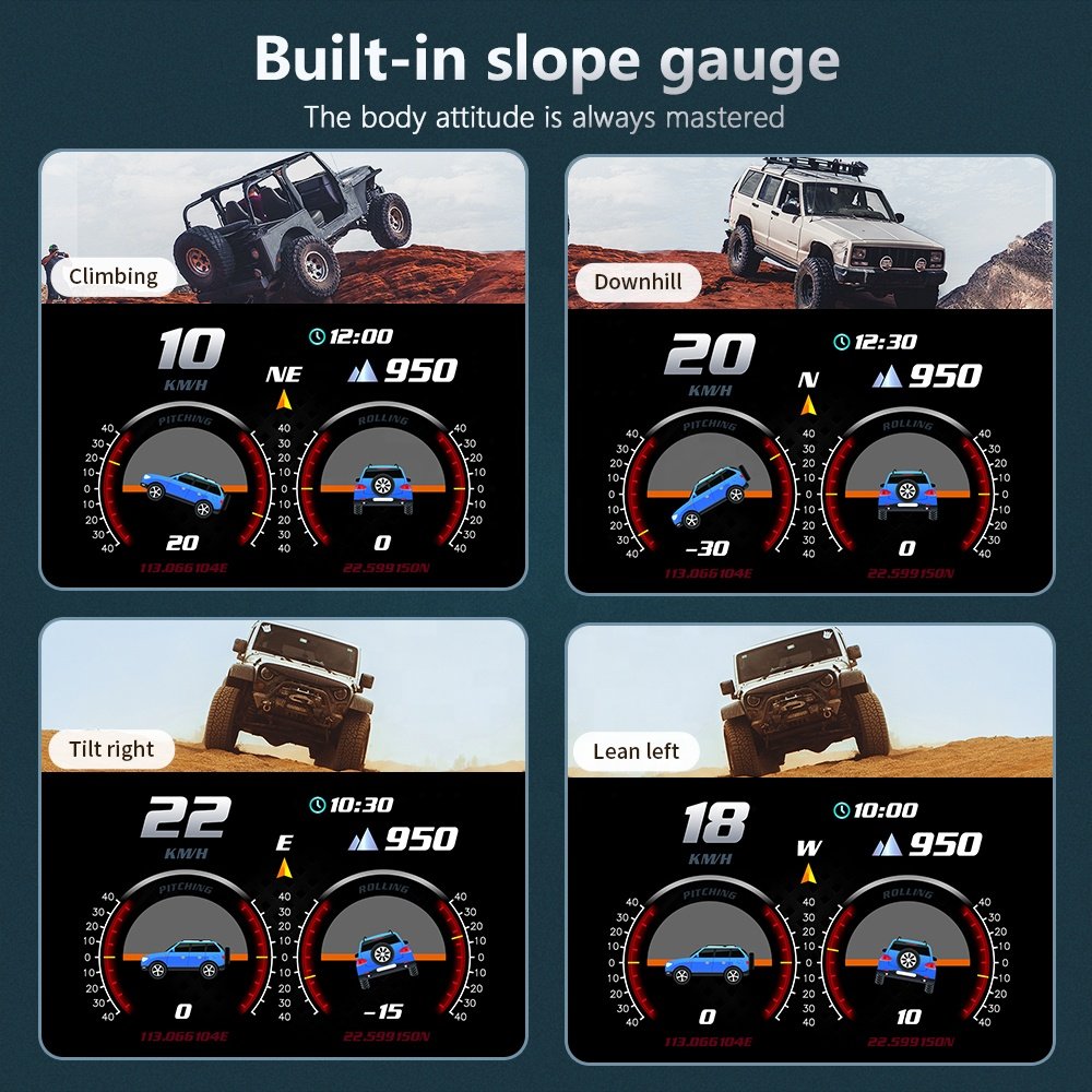 Newest Model 5 Inch Big Screen P24 Car Hud Head up Display OBD2+GPS+Slope Dual Systems with 3 Installations