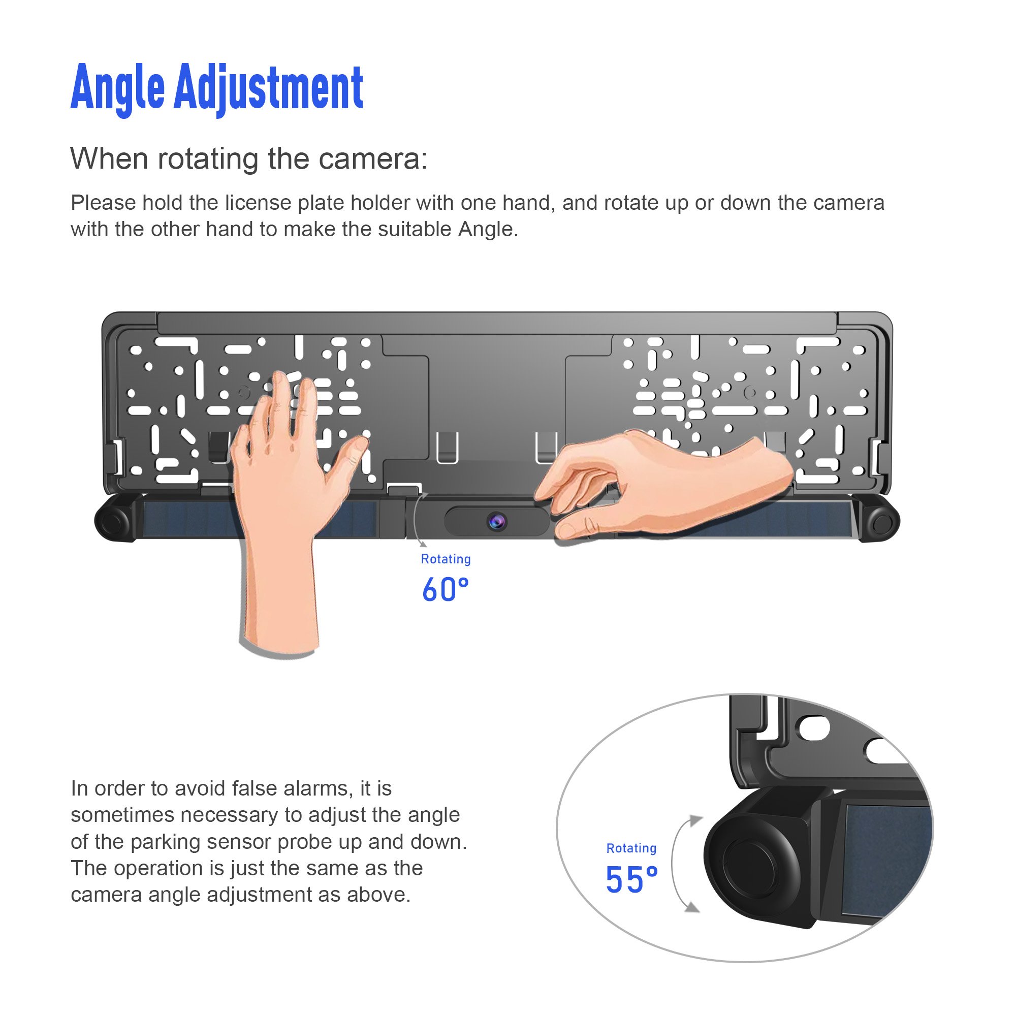 Car Backup Camera Wireless Wide View 170 Degree WiFi 720P HD Car Solar Security Rear View Camera with 7 Inch Monitor