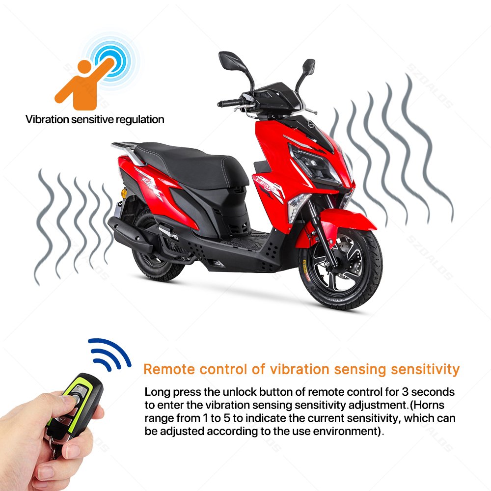 12V Motorcycle Anti-Theft Device with Remote Start and Bodyguard Alarm BT Alarm Remote One-Way App Control