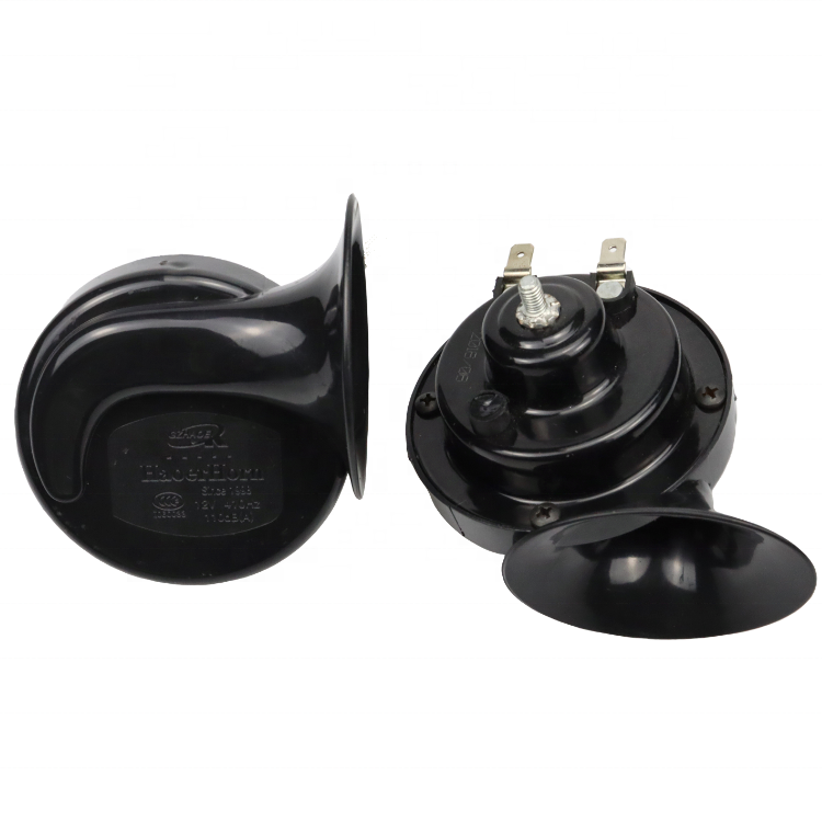 12V Car Snail Black Air Horn Dual-tone Loud Signal Trucks Marine Boat Motorcycles Automotive Loudspeaker Waterproof Alarm Kit