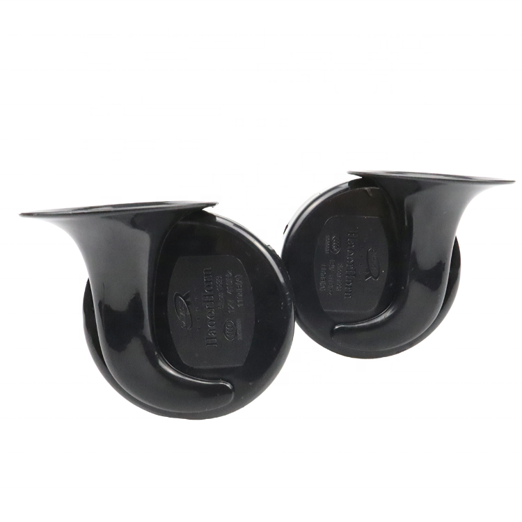 12V Car Snail Black Air Horn Dual-tone Loud Signal Trucks Marine Boat Motorcycles Automotive Loudspeaker Waterproof Alarm Kit