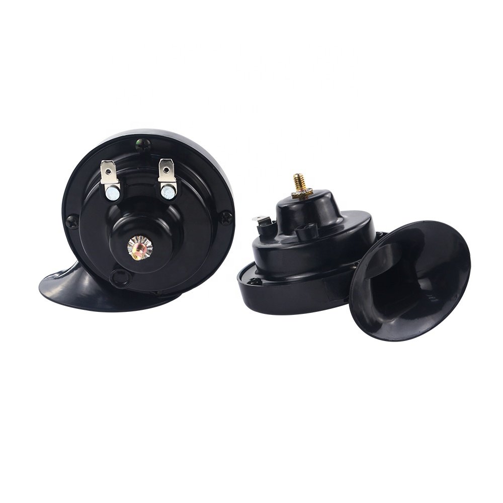12V Car Snail Black Air Horn Dual-tone Loud Signal Trucks Marine Boat Motorcycles Automotive Loudspeaker Waterproof Alarm Kit