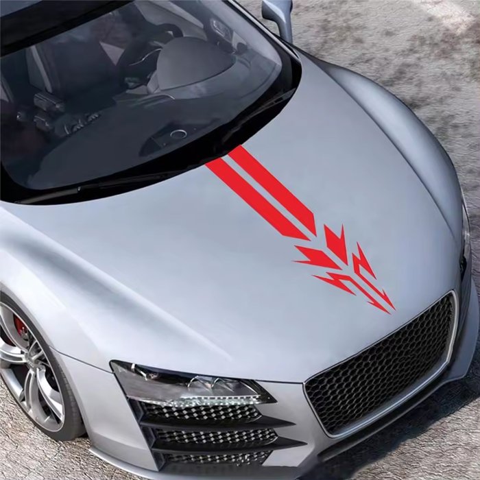 Wholesale Racing Style Universal Car Hood Stripe Sticker Engine Cover Decorative Decal