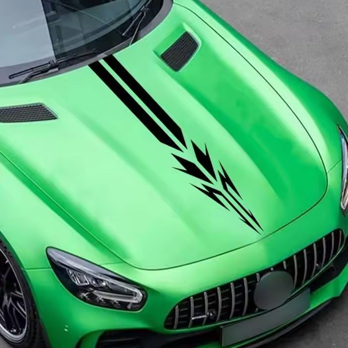 Wholesale Racing Style Universal Car Hood Stripe Sticker Engine Cover Decorative Decal