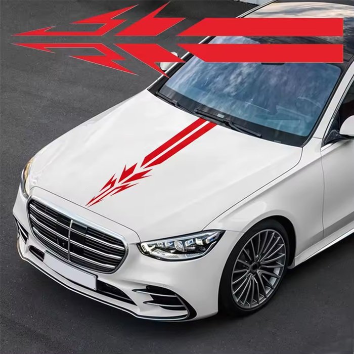 Wholesale Racing Style Universal Car Hood Stripe Sticker Engine Cover Decorative Decal