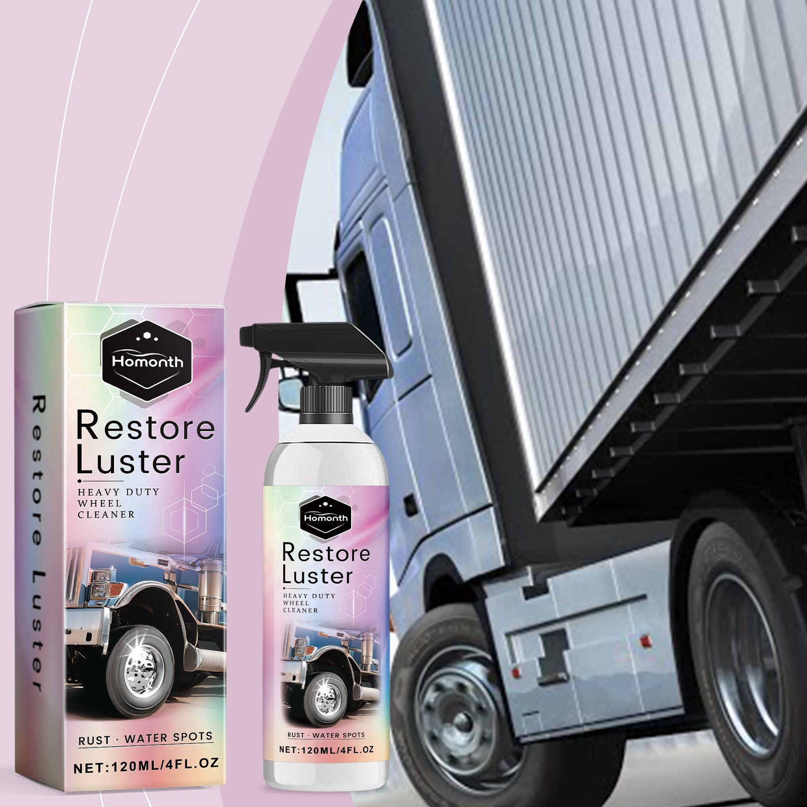 Homonth Car Tire Cleaner Restoring Wheel Cleaner Custom Non-toxic Tire Cleaner Spray