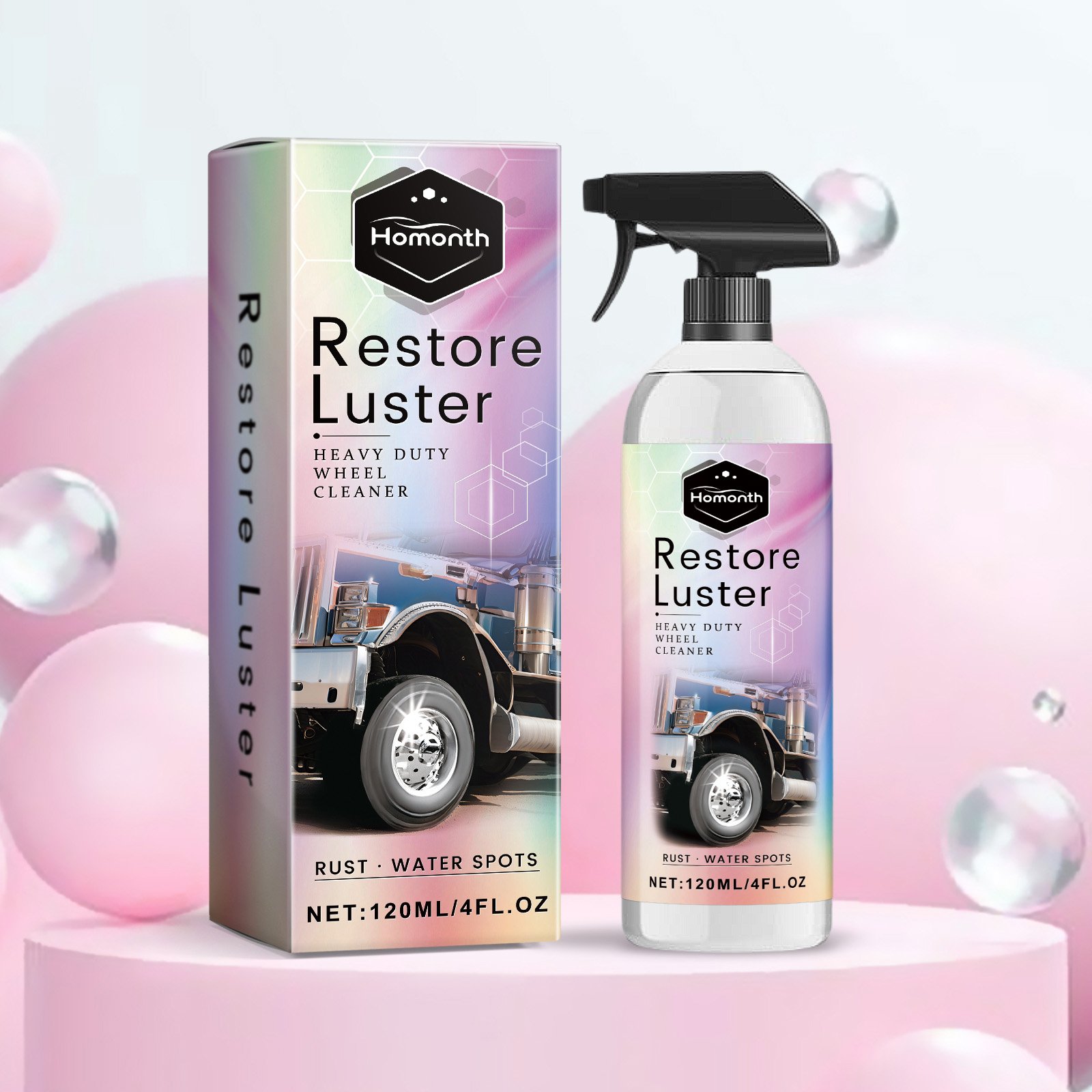 Homonth Car Tire Cleaner Restoring Wheel Cleaner Custom Non-toxic Tire Cleaner Spray