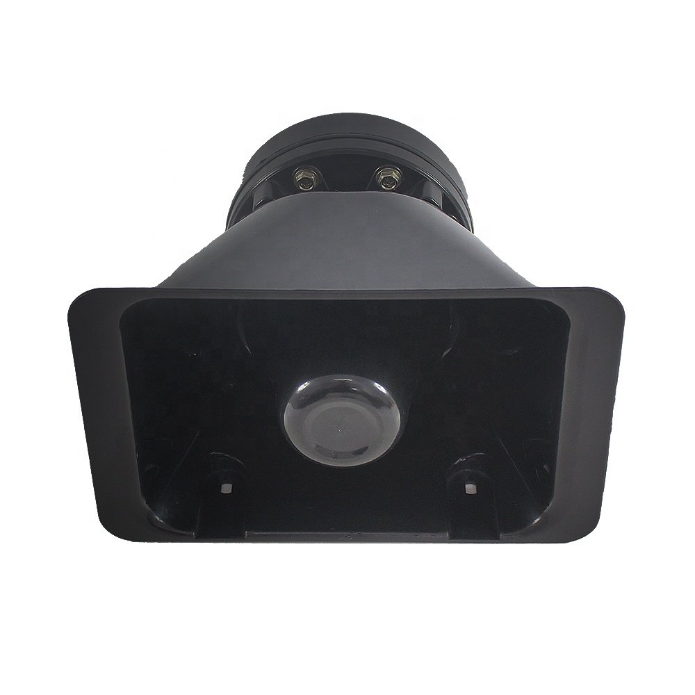 100W 2-way Fire Truck Fire Siren Alarm Amplifier Speaker Plastic New 12V Black Universal Car Speaker Chasis Plastic Plastic Horn
