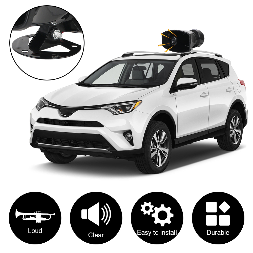 7 Sound Loud 100W DC 12V Car Alarm Horn with MIC Plastic Motorcycle Siren for Vehicle SUV Warning
