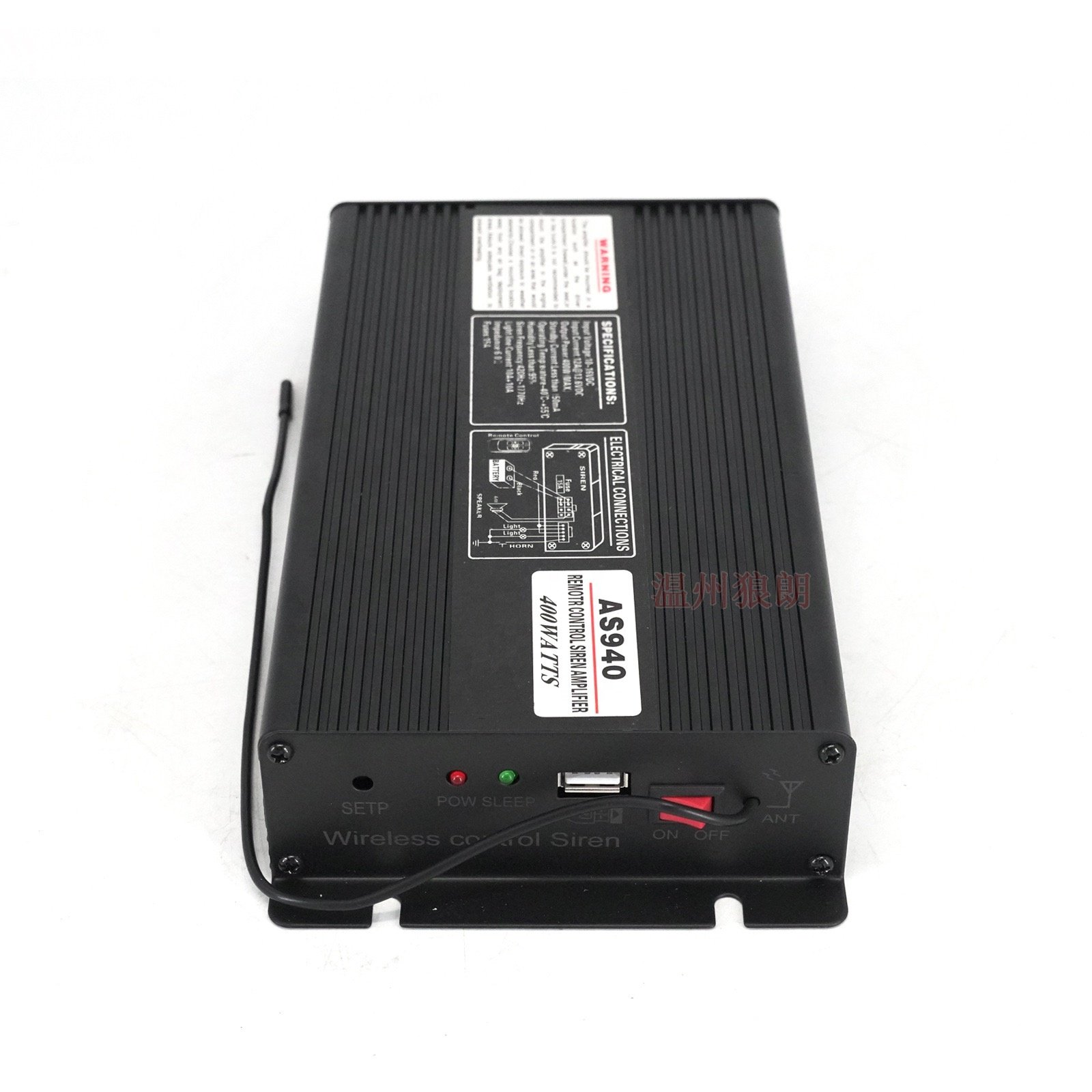 12V 400W Loud Car Warning Fire Emergency Alarm Fire Siren 2 Horn PA Speaker MIC System Vehicle Siren