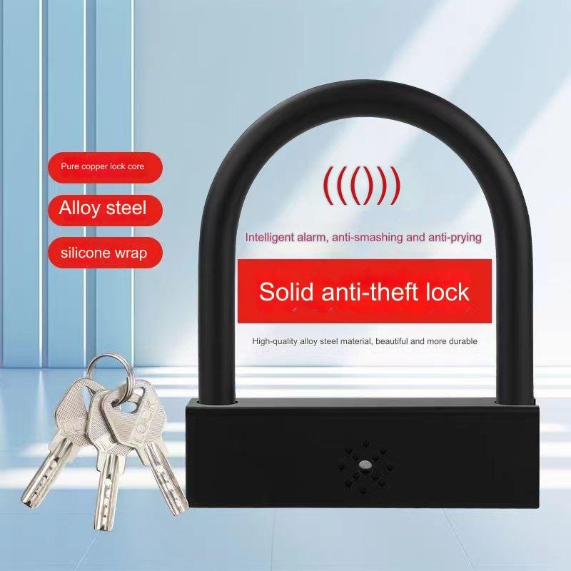New Electric Car Alarm Lock U Lock Alarm Bicycle Motorcycle Alarm Bike U Lock