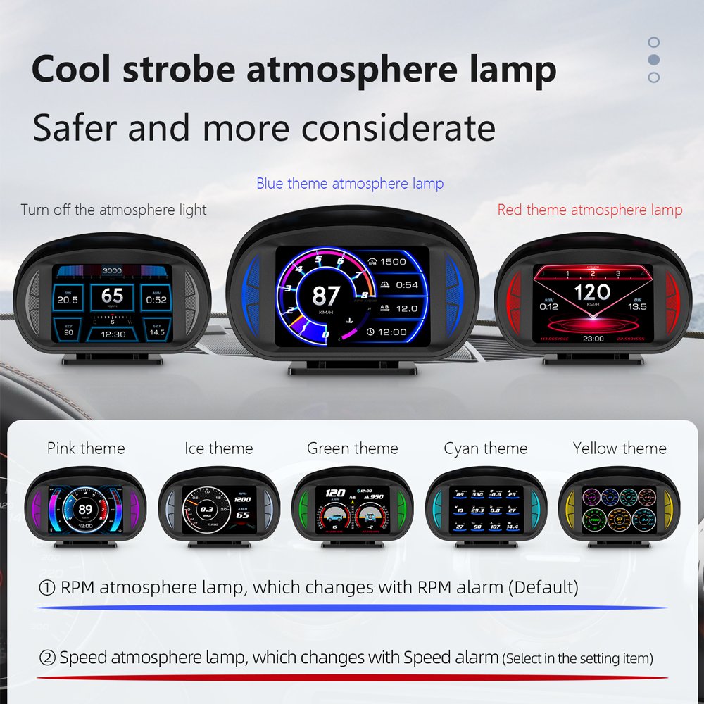 Universal OBD2+GPS Smart Gauge LCD Screen HUD P2 Head up Display Smart Digital Instrument OBDII Speedometer
