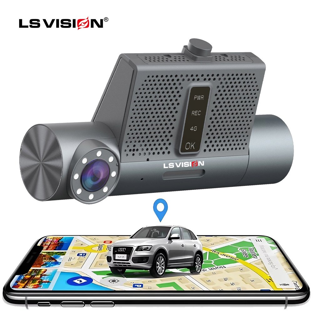 LS VISION 2CH Dual Lens HD Dashcam WiFi GPS Vehicle System for Family Cars and Taxis Safety Monitoring CCTV Dash Camera