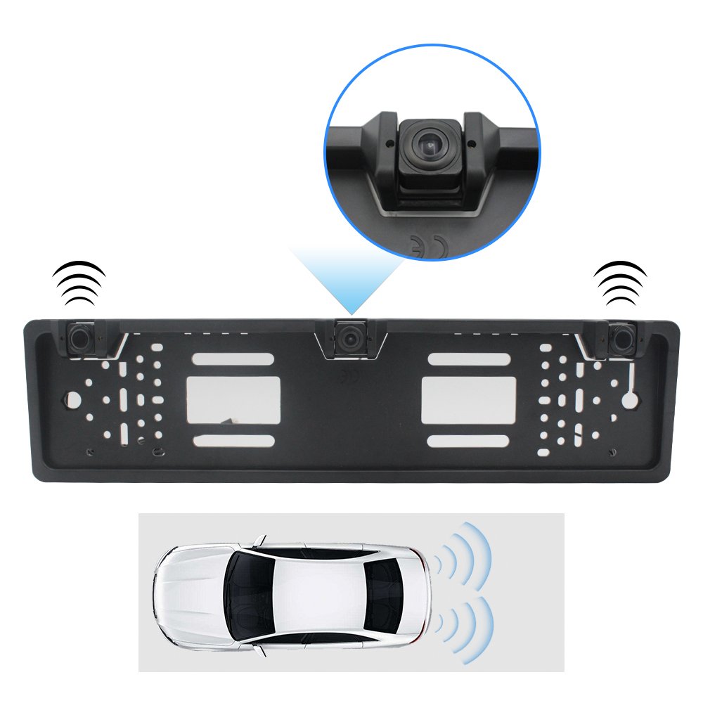 Eu Frame Camera Front and Rear Side View Camera Not Include Monitor System Wireless Car Reverse 6 Probes Sensor Visible Radar