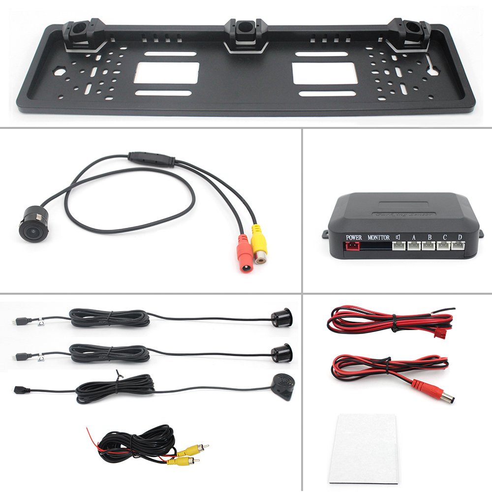 Eu Frame Camera Front and Rear Side View Camera Not Include Monitor System Wireless Car Reverse 6 Probes Sensor Visible Radar