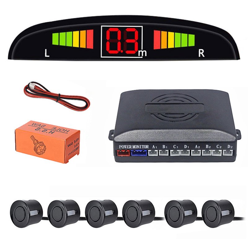 Customized Universal Car LED Parking Sensor Kit 6 Sensors Reverse Radar Sound Alert Indicator Distance Alarm Parktronic Kit