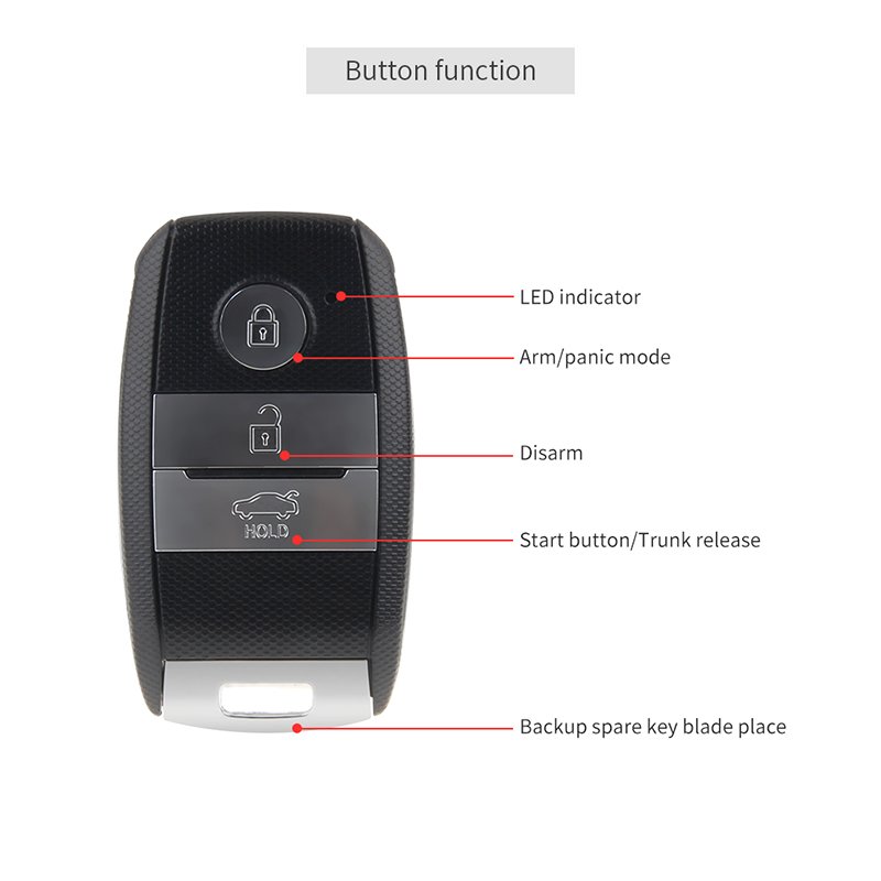 EASYGUARD EC002-K2 RFID PKE Car Alarm System Passive Keyless Entry Touch Password Entry & Remote Engine Start