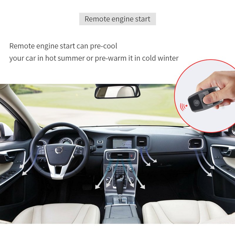 EASYGUARD EC002-K2 RFID PKE Car Alarm System Passive Keyless Entry Touch Password Entry & Remote Engine Start