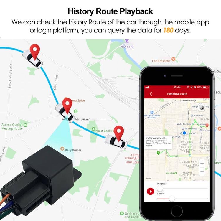 IK720- ACC Detection 4G Relay Shape GPS Tracker for Car Motorcycle Vehicle Real-time Tracking Device with Google Map on Free APP