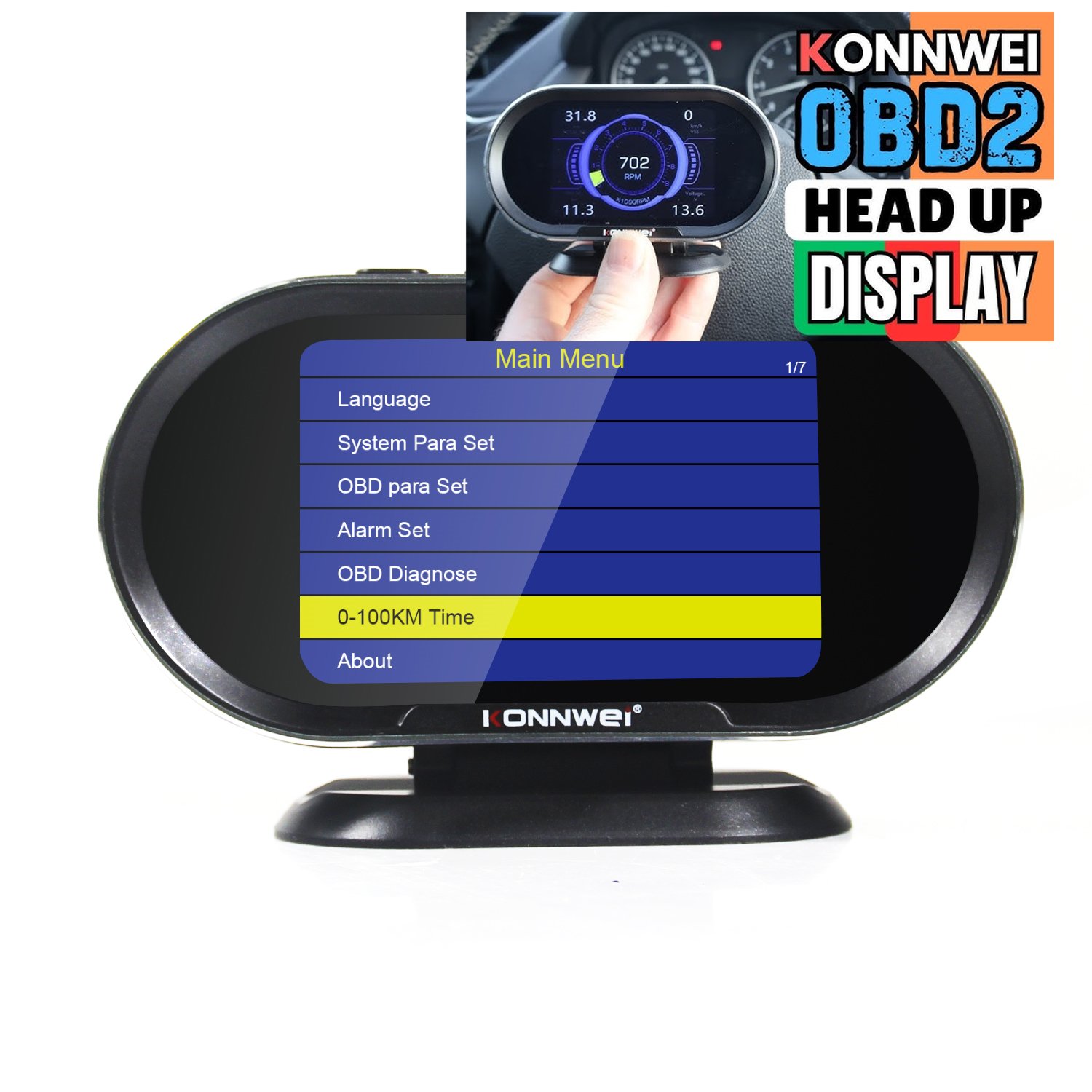 Car Head up Display HUD OBD2 Konnwei KW206 OBD2 Fault Code Diagnostic Reader