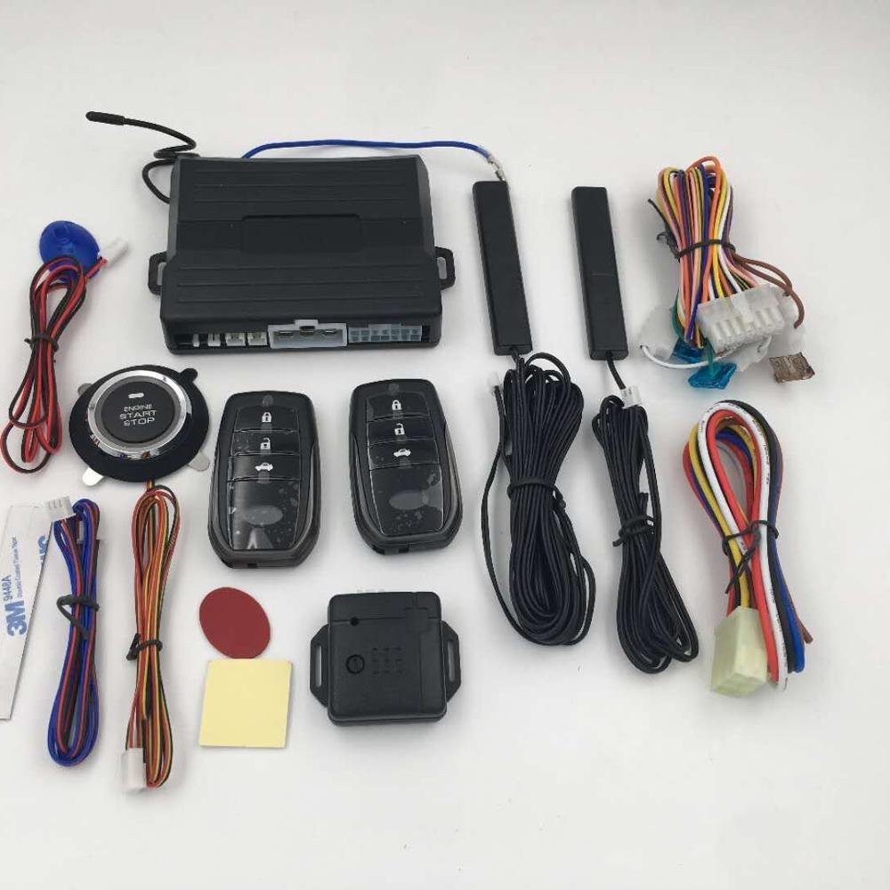 PKE with Push Start Stop Button Passive Keyless Entry Remote Engine Start Auto Lock Door Car Alarm System for Chile Peru Market