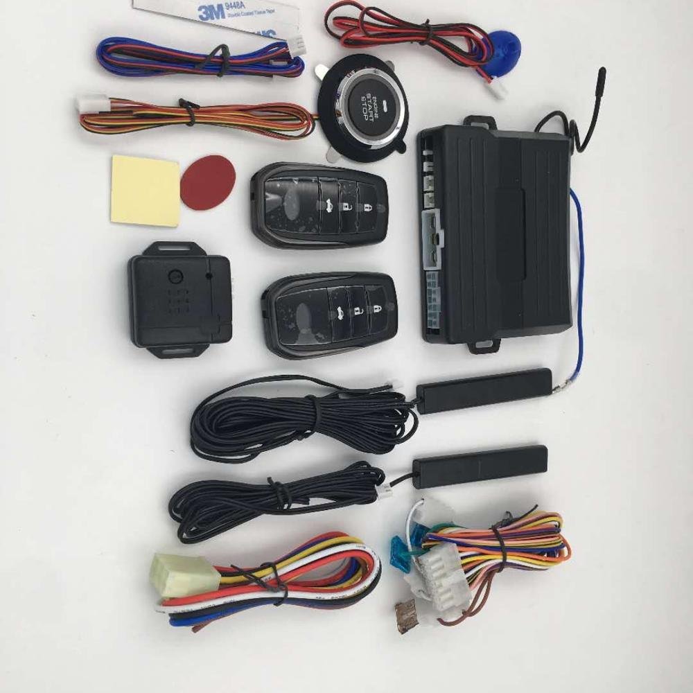 PKE with Push Start Stop Button Passive Keyless Entry Remote Engine Start Auto Lock Door Car Alarm System for Chile Peru Market