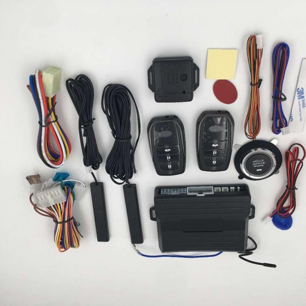 PKE with Push Start Stop Button Passive Keyless Entry Remote Engine Start Auto Lock Door Car Alarm System for Chile Peru Market