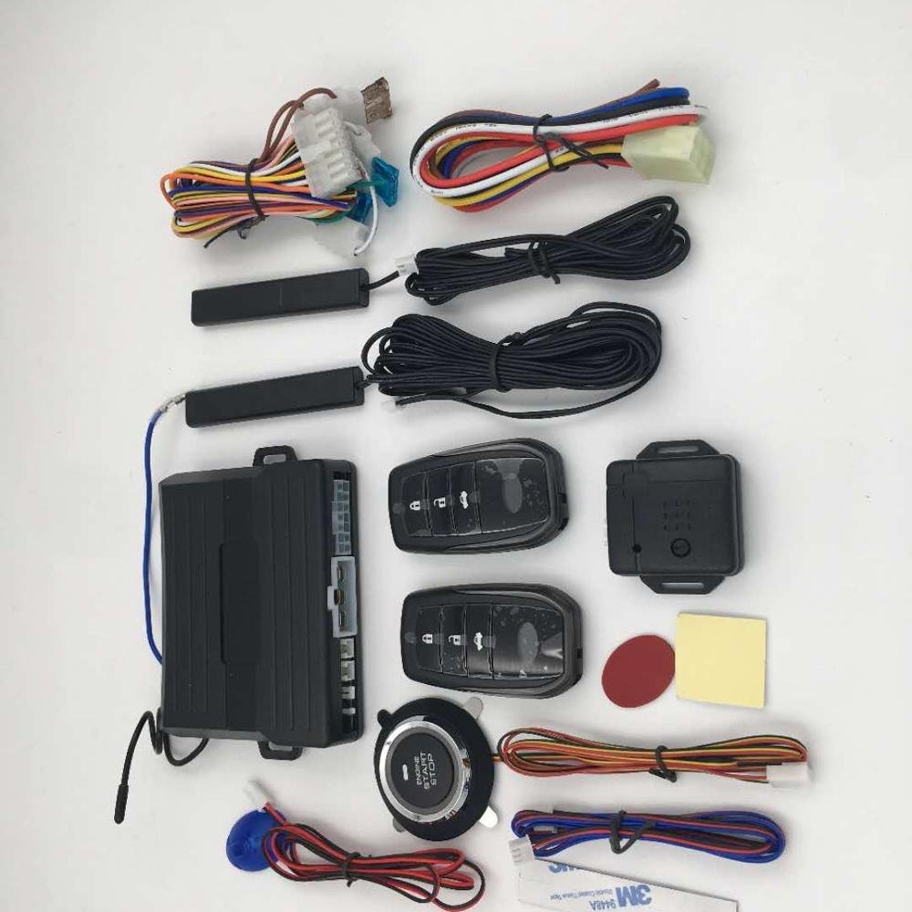 PKE with Push Start Stop Button Passive Keyless Entry Remote Engine Start Auto Lock Door Car Alarm System for Chile Peru Market