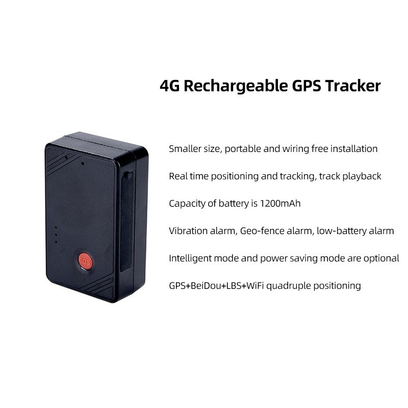 GPS Locator for Car Children Elderly Anti-Lost Location Tracker with 4G Network Waterproof SOS Function Vibration Alarm