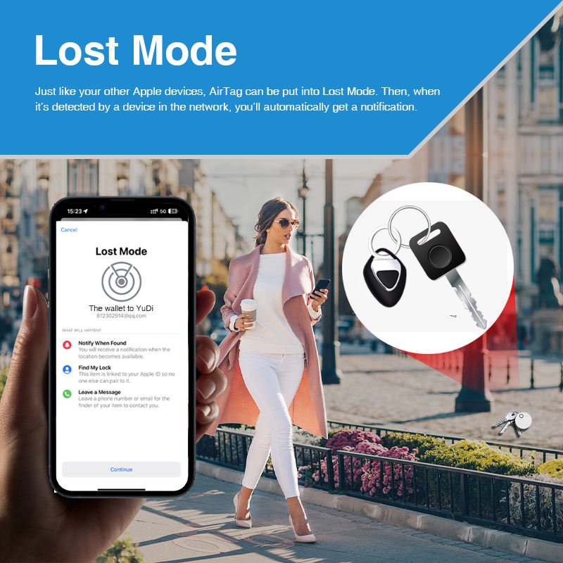 FindMy Tag Remote Anti Lost Alarm Key Finder Smart Luggage Wallet Car Phone Wireless Key Finder