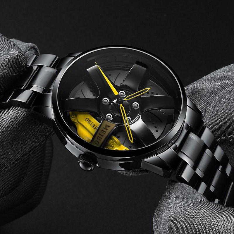 Stylish Hot Sale Big Wheel Watch 3ATM Water Resistant Fashion Design Non-rotating Analog Sport Quartz Watches Super Wristwatch
