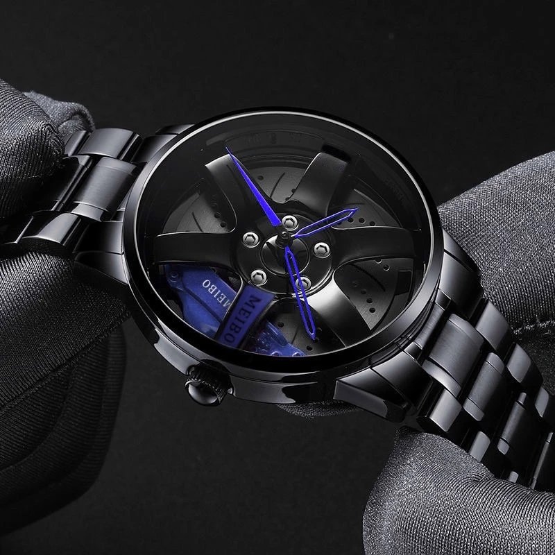 Stylish Hot Sale Big Wheel Watch 3ATM Water Resistant Fashion Design Non-rotating Analog Sport Quartz Watches Super Wristwatch