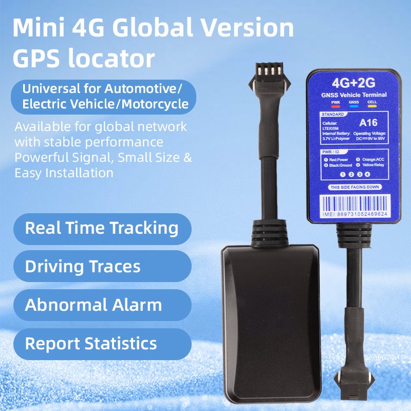 A16 Vehicle Wholesale GPS Tracker for Car E-Bike Mini Motorcycle Car 4G GPS Tracking Device with Free Platform