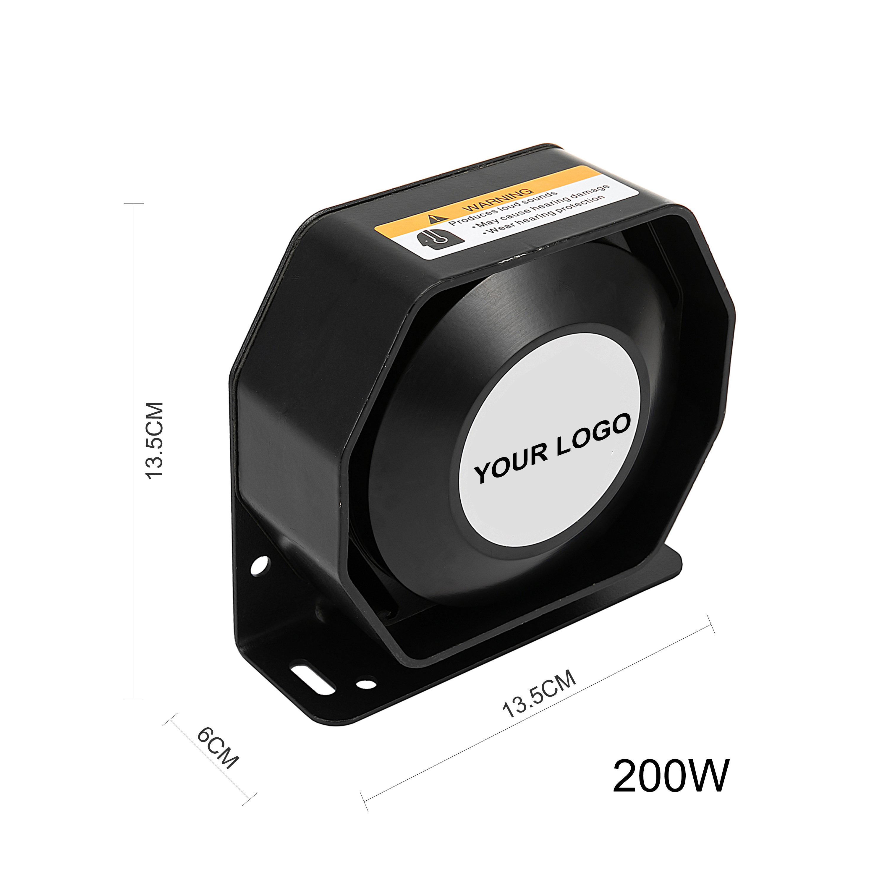 200W Universal Truck Octagon Siren Speaker Horn ABS 3-Way Design Vehicle Security & Warning System Car Alarm