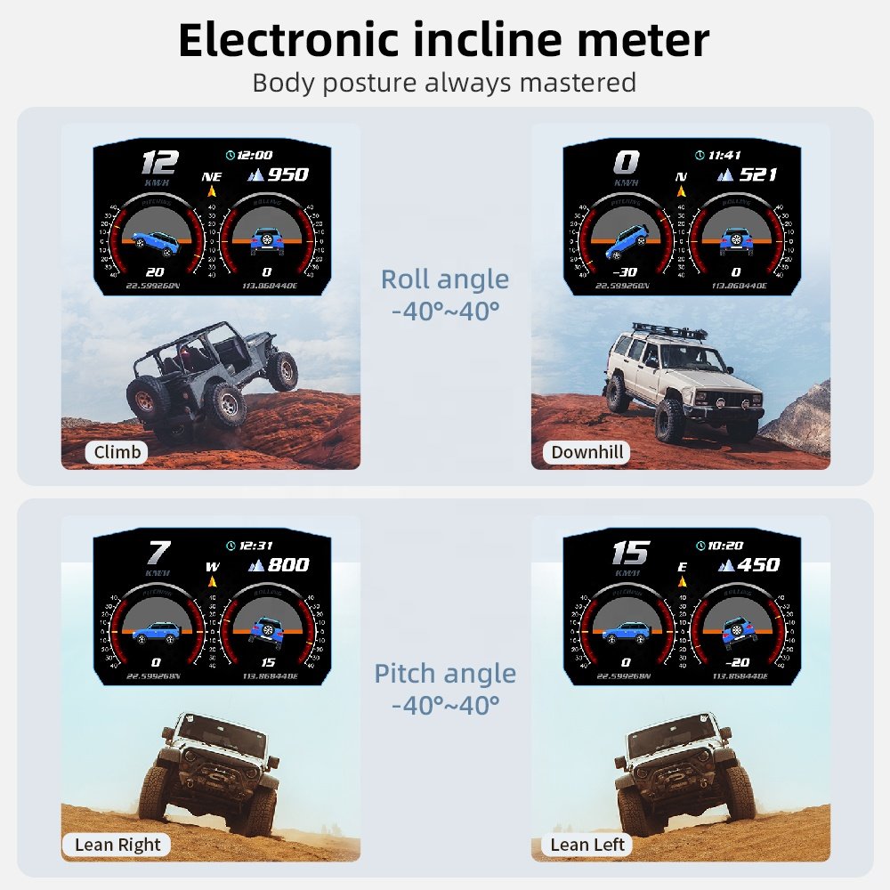 2025 Top Selling P1 Auto Speed Meter LCD HUD Head Display OBD2 GPS Monitor Digital Car Computer ECU Diagnosis Clock Function
