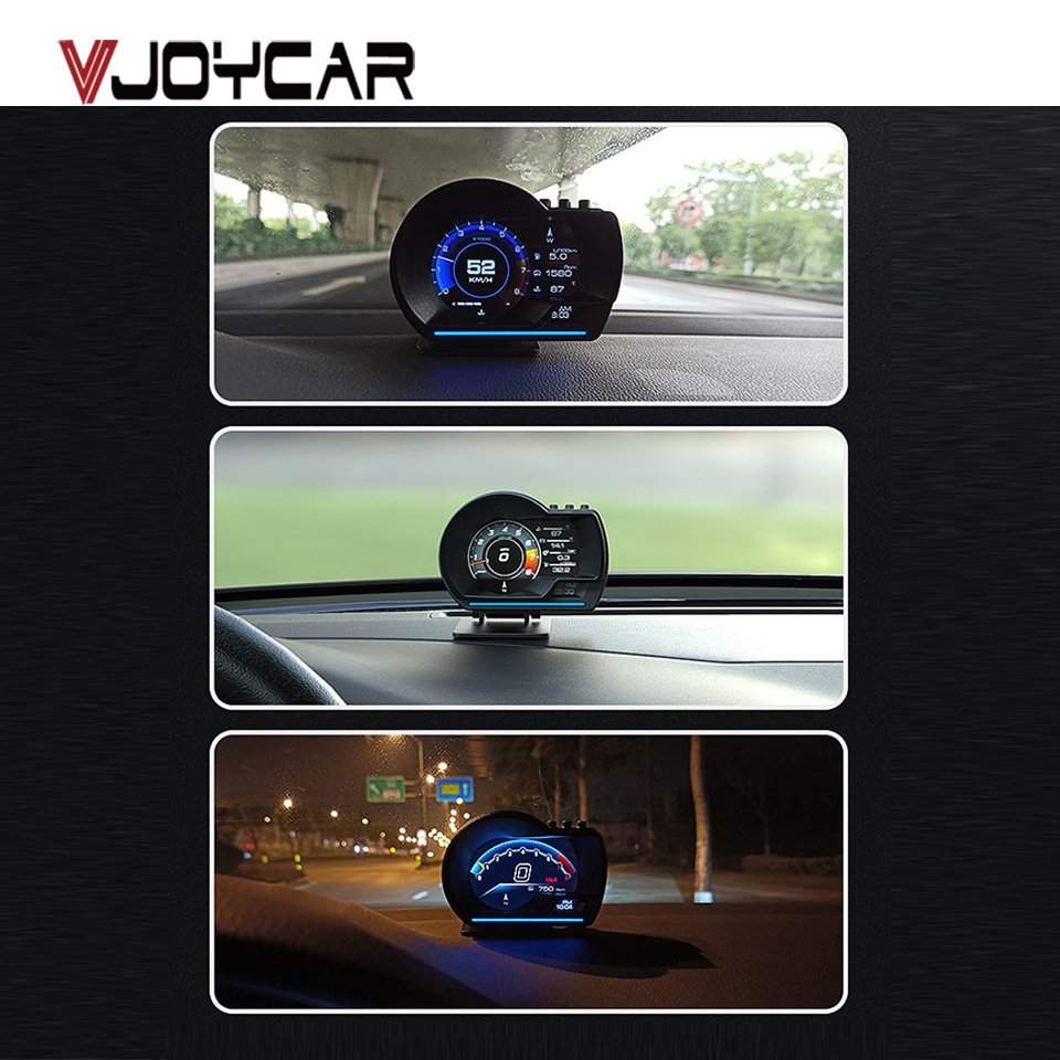 Vjoycar Hot Selling Car Hud Obd2 Gps Multi-function Dashboard V60 OBD Gauge LCD Meter Vehicle Head up Display