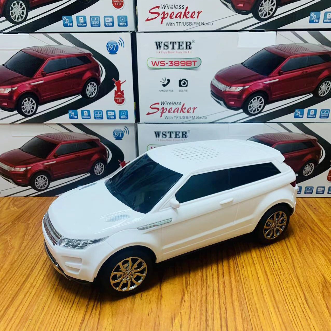 WSTER 1500mAh WS-389 SUV Design BT Sound Box Wireless Desktop Party Portable Car Mini Karaoke Stereo TWS Speaker