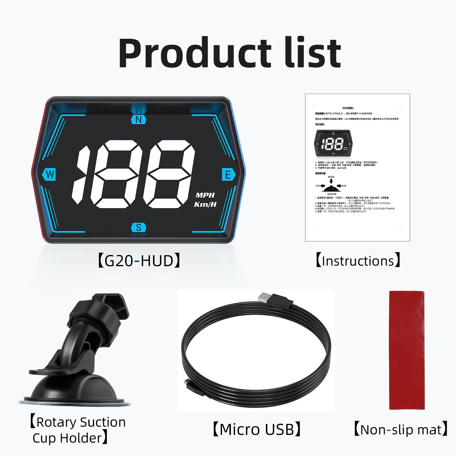 Universal Colorful Car GPS Smart Gauge HUD G20 Display Speedometer Projector Speedometer Smart Digital Alarm GPS for All Car