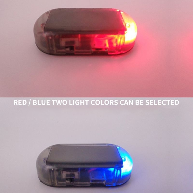 Car Fa-ke Security Light Solar Powered Simulated Dummy Alarm Wireless Warning Anti-Theft Caution Lamp LED Flashing Im-itation