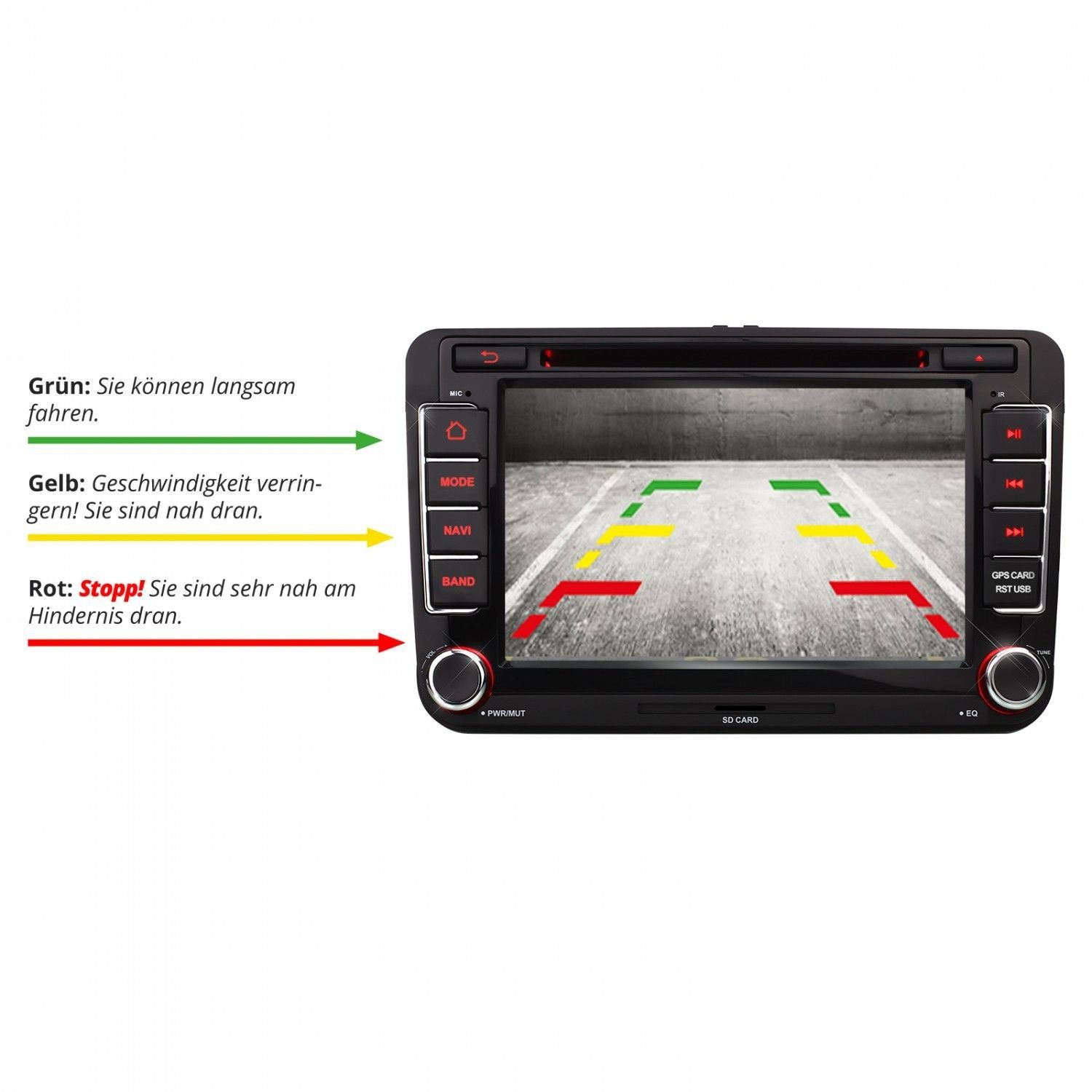 Eu Frame Camera Front and Rear Side View Camera Not Include Monitor System Wireless Car Reverse 6 Probes Sensor Visible Radar