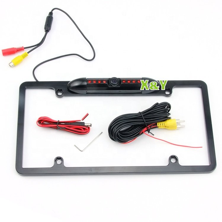 170 View Angle Reverse Aids Video Camera License Number Plate Frame USA DC 12V Universal RCA Car Parking Sensor