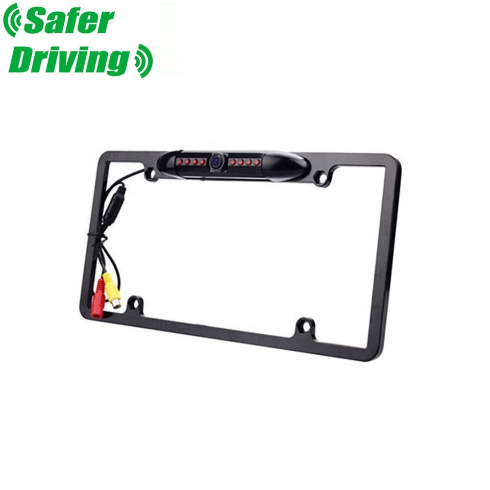 170 View Angle Reverse Aids Video Camera License Number Plate Frame USA DC 12V Universal RCA Car Parking Sensor