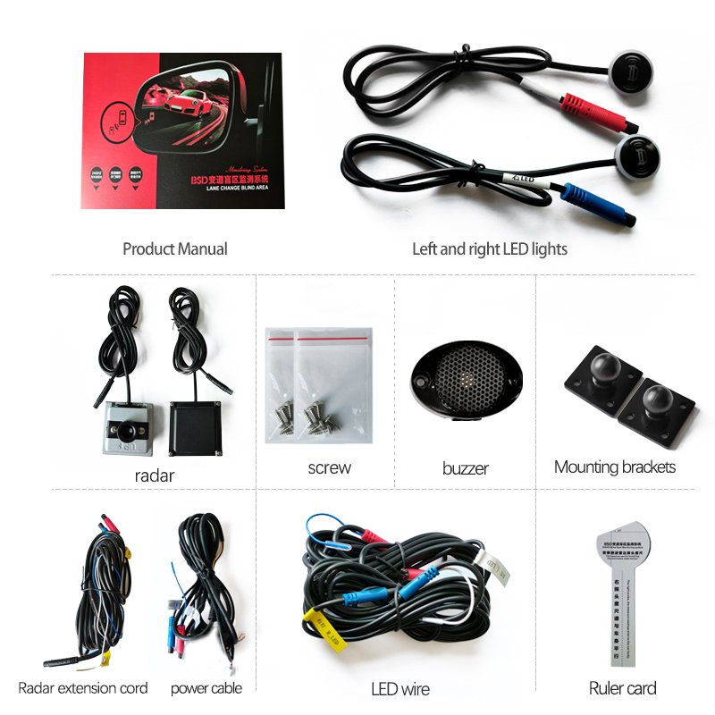 Vehicle Nearby Alarm Collision Warning 24 Ghz radar lane Change Assistance Bsd Blind Spot Detection System Bsm